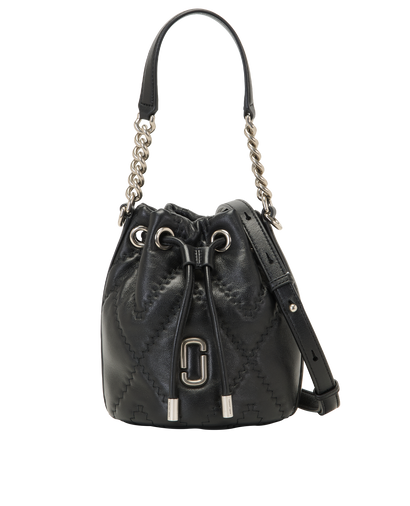 Quilted The Bucket Bag, &pound;150, Handbags, Black, Leather, Front view